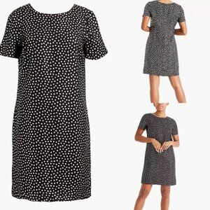 NWT Women's J. CREW Black w/Gold Metallic Heart Shift Dress | Size 10